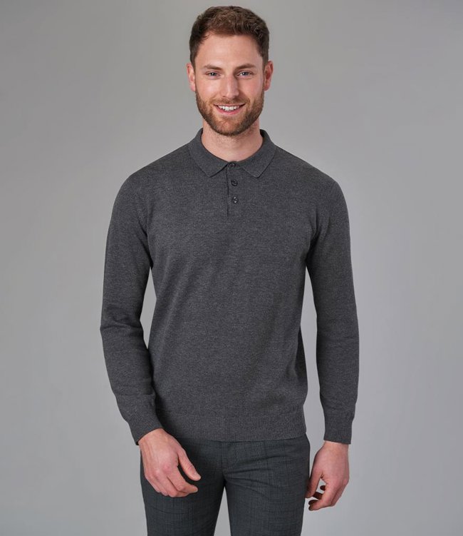 Casper Knitted Long Sleeve Polo Shirt Brook Taverner BK556