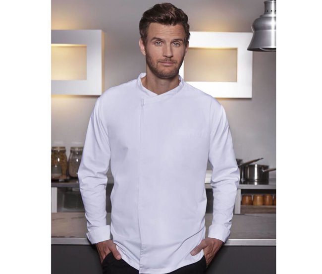 LONG-SLEEVE THROW-OVER CHEF SHIRT BASIC KARLOWSKY KYBJM4