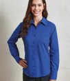 Ladies Long Sleeve Poplin Blouse Premier PR300