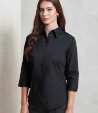 Ladies 3/4 Sleeve Poplin Blouse Premier PR305