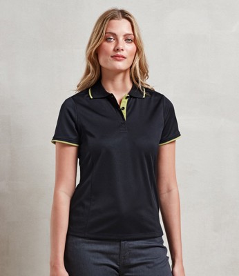 Ladies Contrast Coolchecker® Piqué Polo Shirt Premier PR619