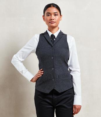 Ladies Herringbone Waistcoat Premier PR626