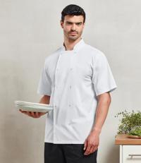 Unisex Short Sleeve Stud Front Chef's Jacket Premier PR664