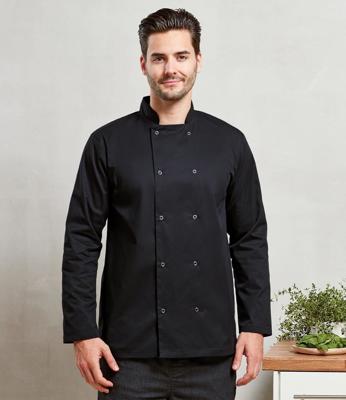 Unisex Long Sleeve Stud Front Chef's Jacket Premier PR665
