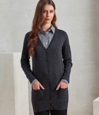 Ladies Longline V Neck Cardigan Premier PR698