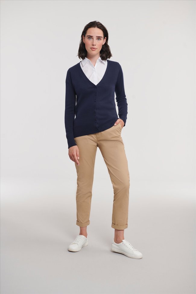 Russell Ladies V-Neck Knitted Cardigan Russell 9715F