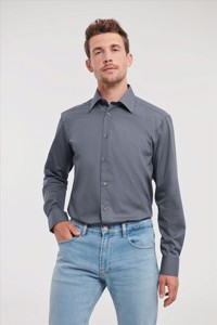 Russell Men LSL Tailored Polycot. Poplin Shirt Russell 9924M