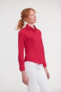 Russell Ladies LSL Fitted Polycot. Poplin Shirt Russell Athletic 9924F