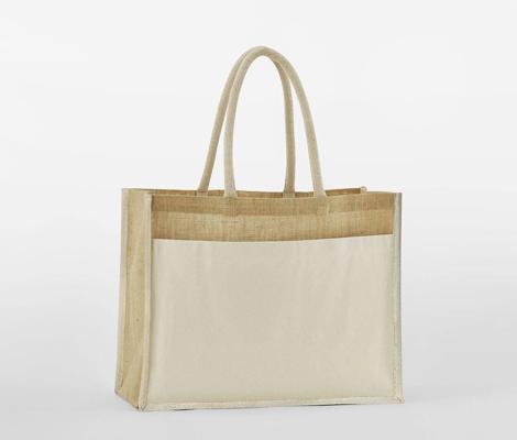 COTTON POCKET NATURAL STARCHED JUTE SHOPPER WESTFORD MILL WM480