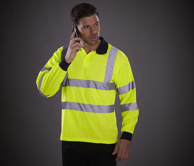 HI-VIS LONG SLEEVE POLO YOKO YK310